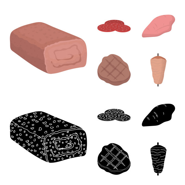 切成片的意大利腊肠火鸡里脊烤牛排图片下载