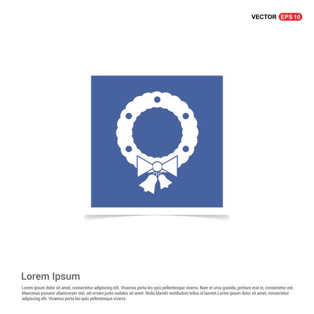 花环图标-蓝色相框图片下载