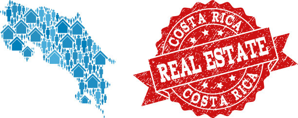 房地产拼贴马赛克地图的哥斯达黎加图片下载