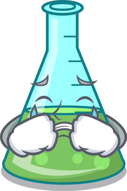 哭科学烧杯吉祥物卡通图片下载