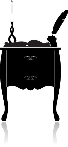 带有烛台的老式抽屉柜图片下载