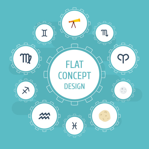 平面图标的水星座射手和星座图片下载