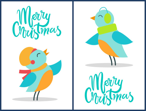 圣诞小鸟结婚图片下载