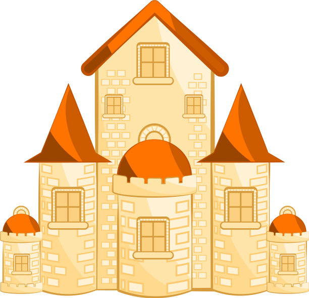 孤立的中世纪城堡建筑图片下载