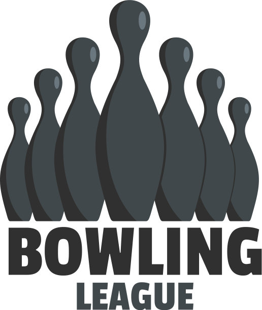 保龄球活动标志平风格图片下载