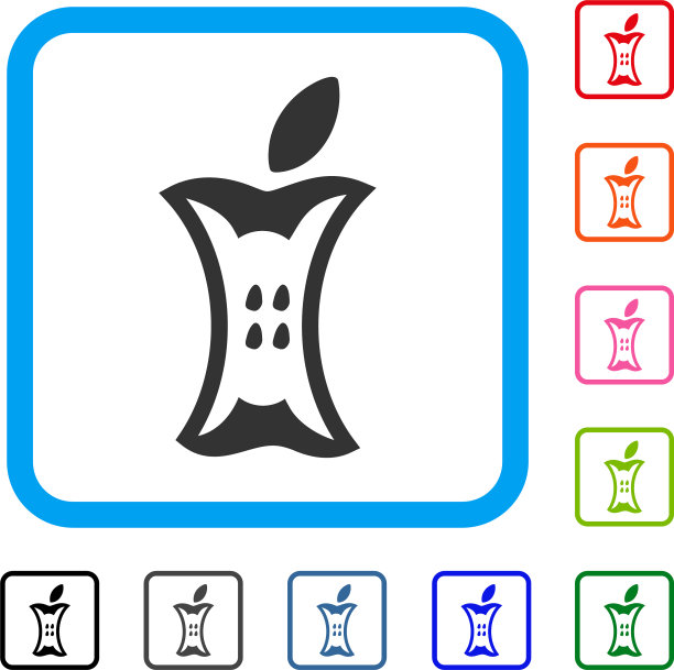 苹果树桩框图标图片下载