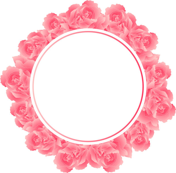 粉色康乃馨花旗花环图片下载