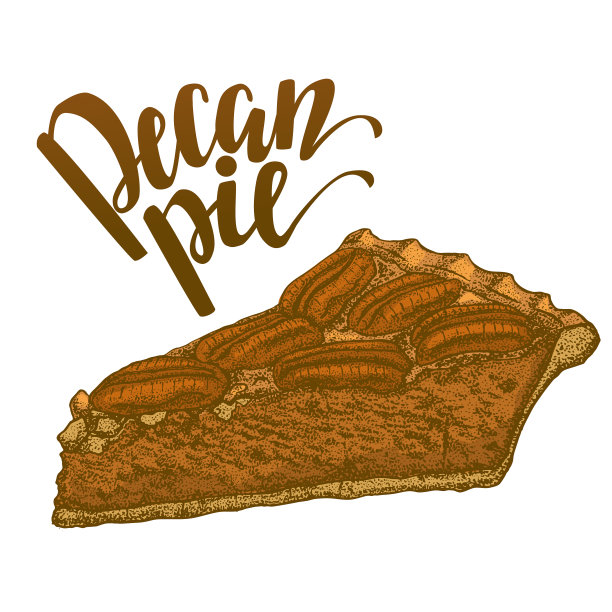 手绘彩色山核桃派图片下载