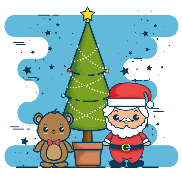 圣诞快乐，卡哇伊概念图片下载