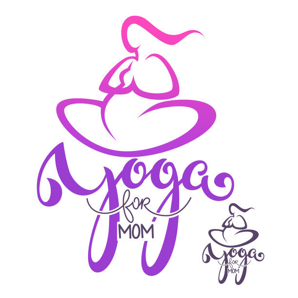 瑜伽妈妈标志模板与字母图片下载