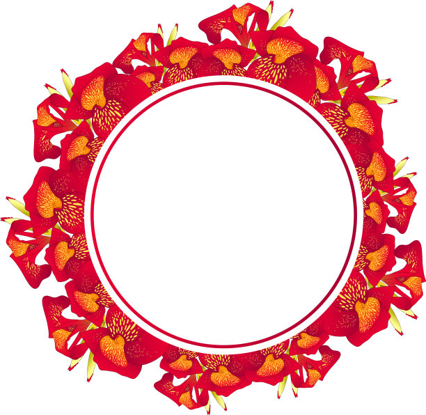 红美人蕉百合旗花环图片下载