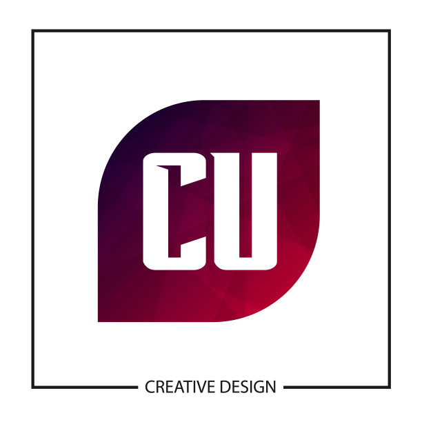 首字母CU logo模板设计图片下载