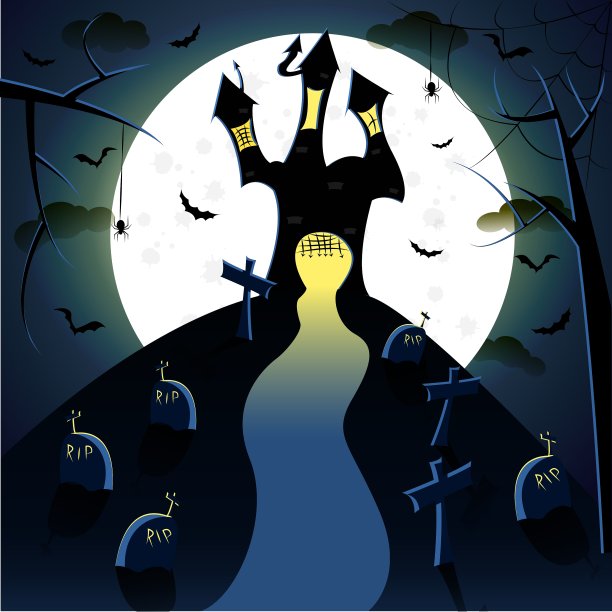 月光下的黑暗城堡图片下载