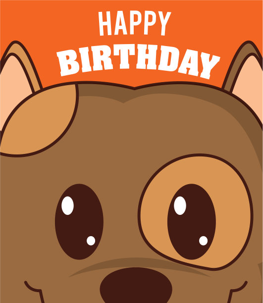 狗狗可爱的生日卡片图片下载