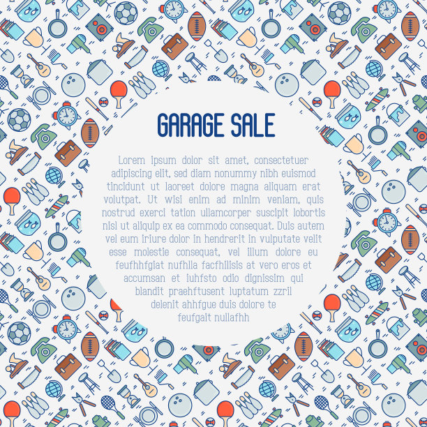 车库出售或跳蚤市场概念图片下载
