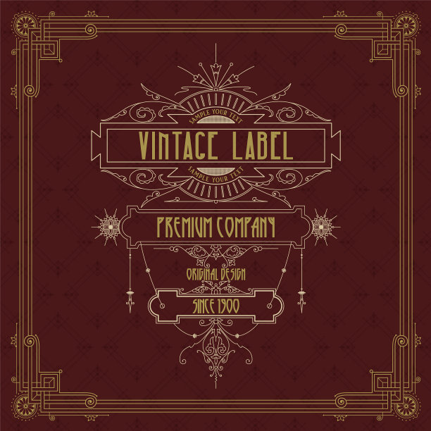 带有花卉装饰的老式卡片图片下载