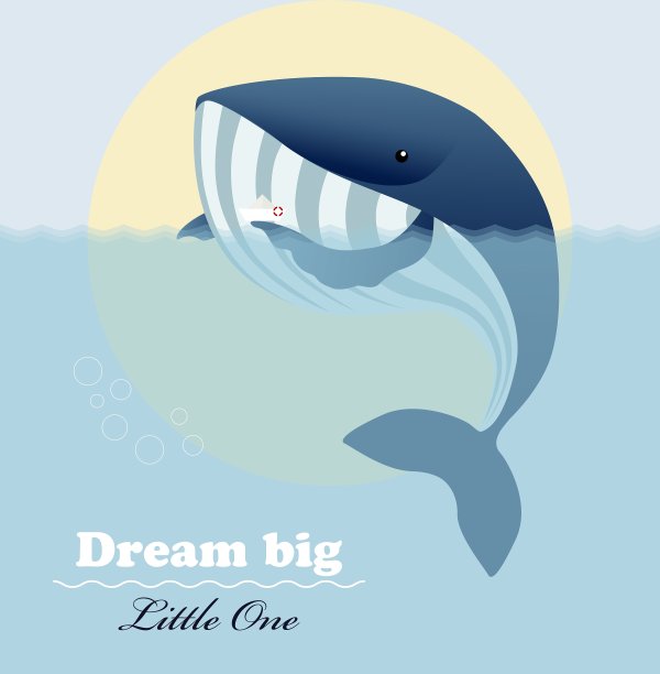 巨大的鲸鱼船和鼓舞人心的文字图片下载