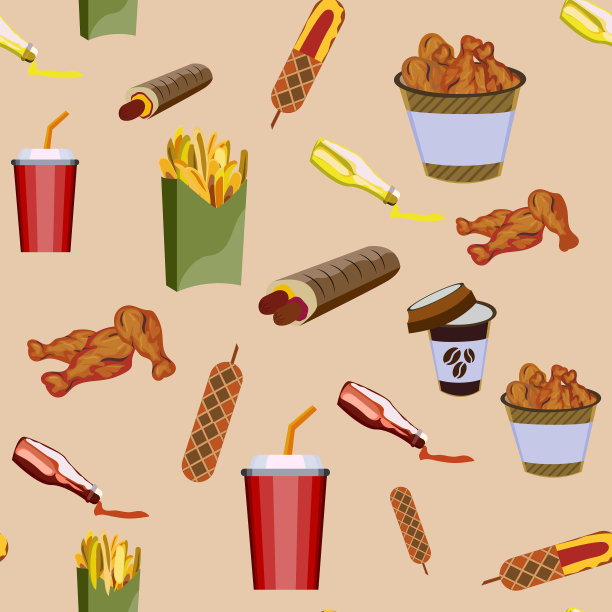 概念上以街头小吃热狗图案搭配图片下载