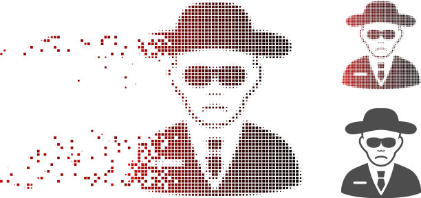 分散像素半色调安全家伙图标图片下载