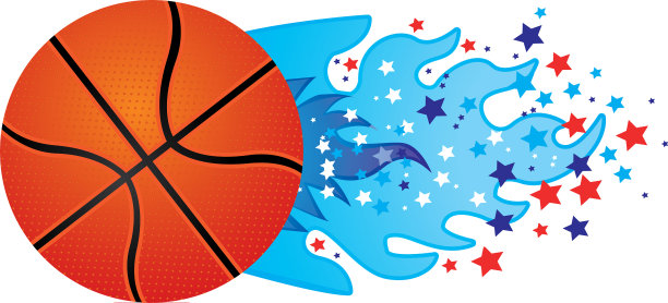用星星和篮球点燃多彩的奥运圣火图片下载
