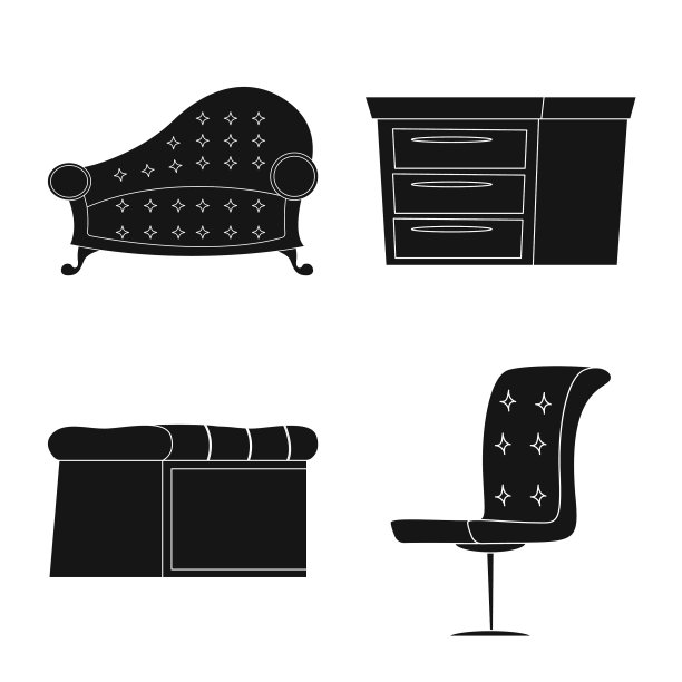 孤立的对象家具和公寓标志图片下载