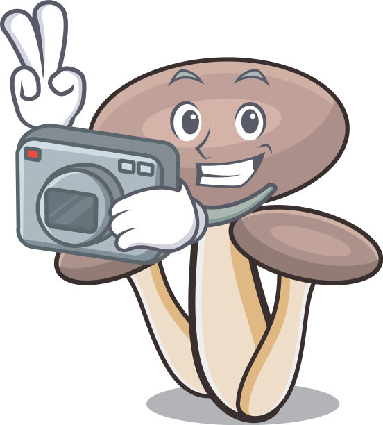 摄影师蜂蜜木耳蘑菇卡通吉祥物图片下载