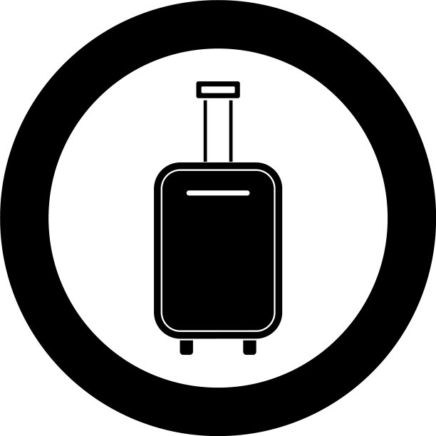 圆形隔离黑色行李包图标图片下载