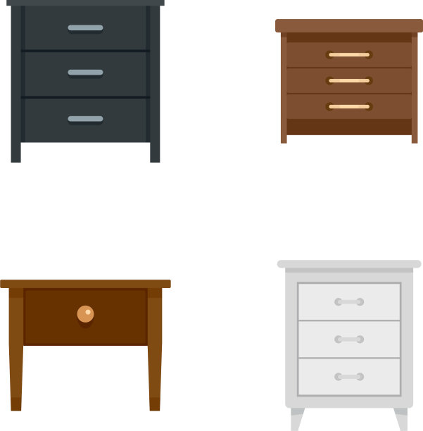 床头柜床头图标设置平风格图片下载
