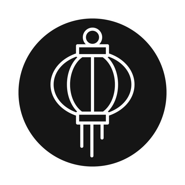 日本灯笼图标孤立在白色背景图片下载