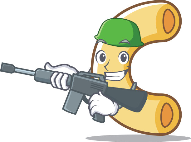 军队通心粉卡通人物风格图片下载