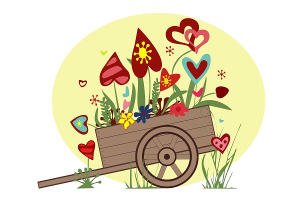 插花从心形在车上图片下载
