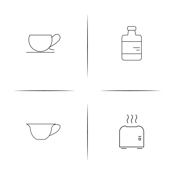 家用电器和设备简单的线性图标图片下载