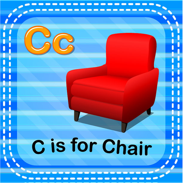 识字卡片中的字母c代表椅子图片下载