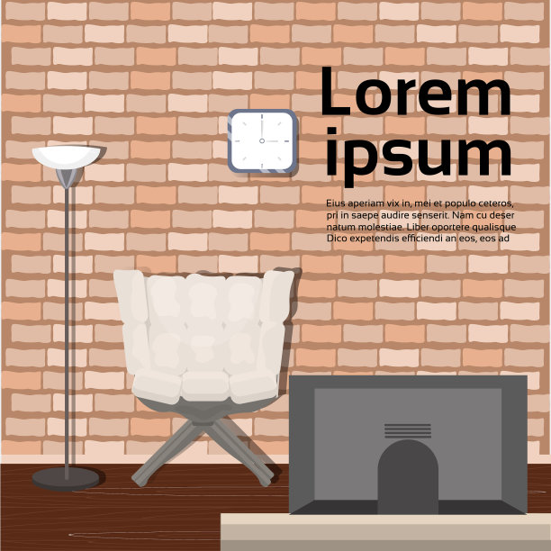 现代阁楼室内舒适的扶手椅电视图片下载