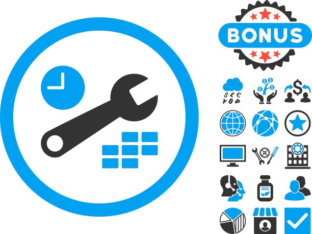 日期和时间配置平面图标图片下载