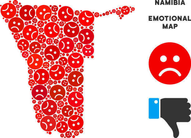 悲伤纳米比亚地图悲伤的笑脸马赛克图片下载