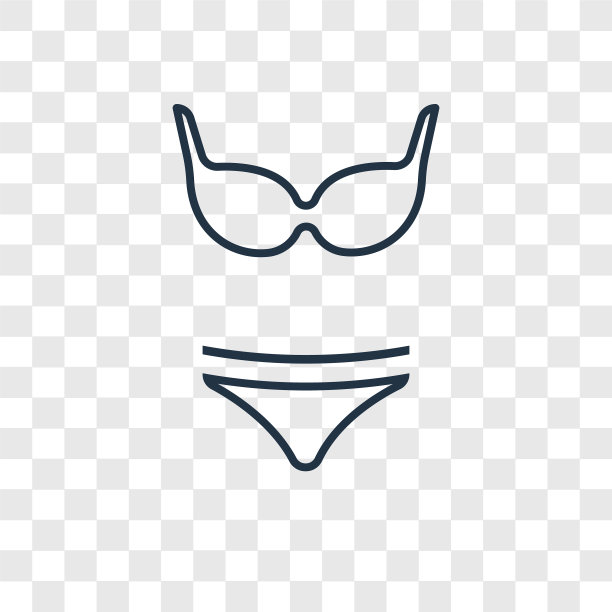泳衣女性化概念线性图标孤立上图片下载