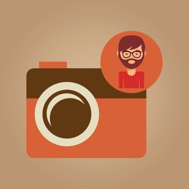 摄影相机脸男人时髦的颜色复古图片下载