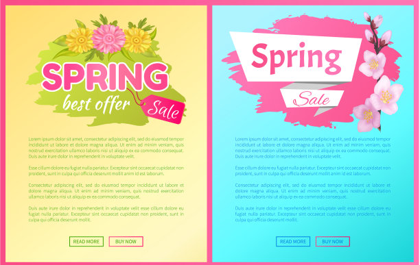 春季销售樱花广告标签分公司图片下载