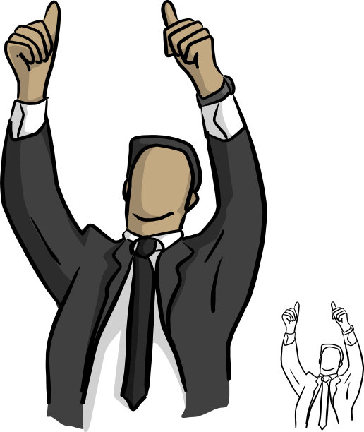商人在头上竖起两个大拇指图片下载