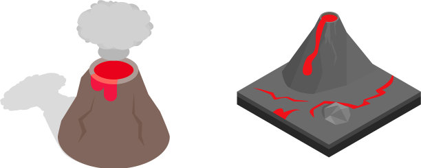 火山图标设置等距样式图片下载