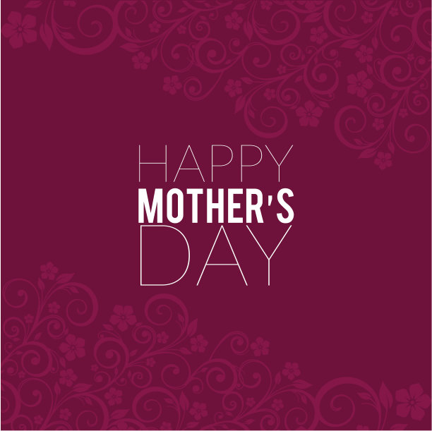 母亲节贺卡与红色图案的背景图片下载