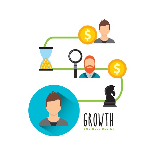 业务增长为扁平图标提供资金图片下载