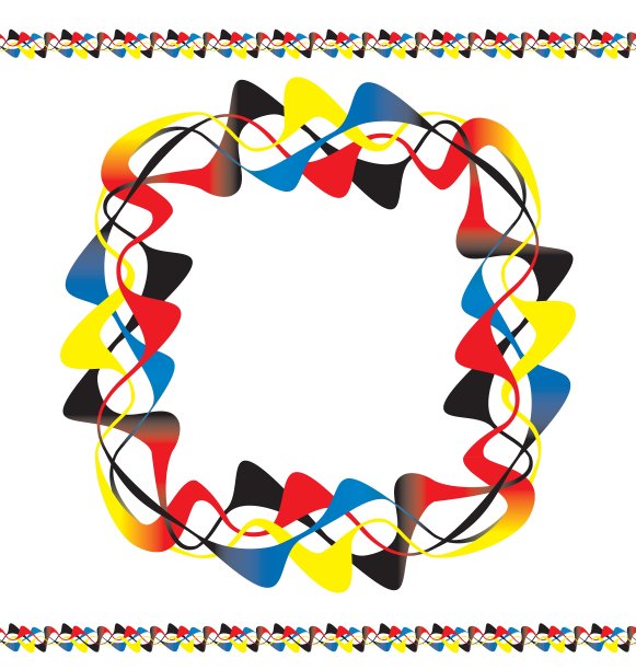 彩色抽象波浪框架图片下载