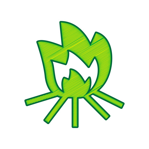 白色背景上的火焰标志柠檬涂鸦图标图片下载