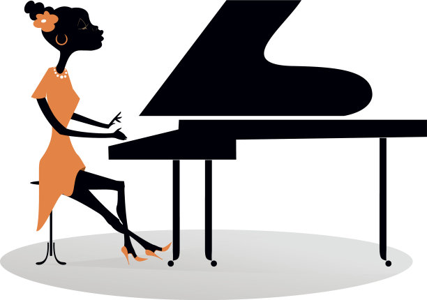 非洲女性钢琴家图片下载
