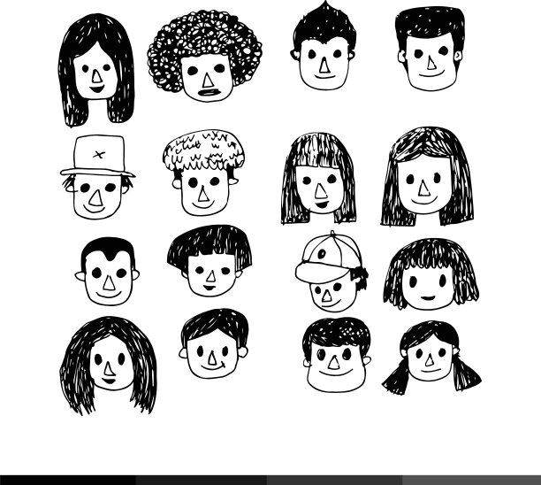 人脸卡通图标设计图片下载