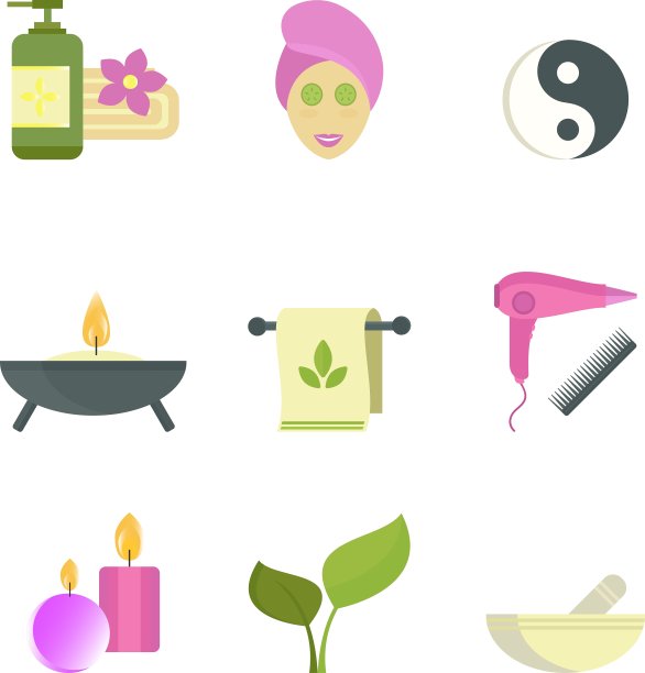 水疗美容美体护理图标图片下载