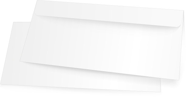 空白白色信封模型孤立的白色图片下载