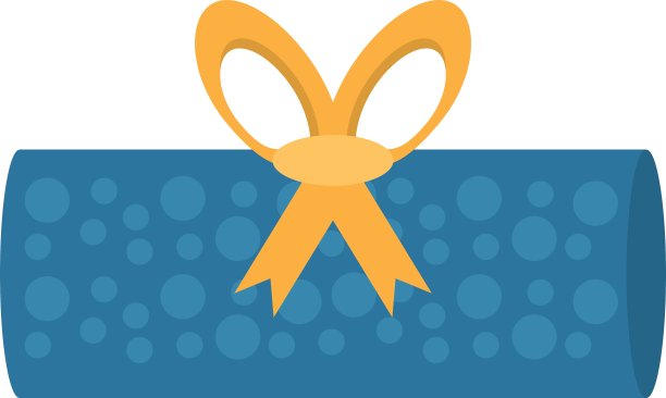 礼盒卷蓝色点蝴蝶结图片下载